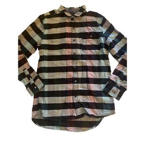 MODERN AMUSEMENT PLAID BUTTON DOWN SHIRT
